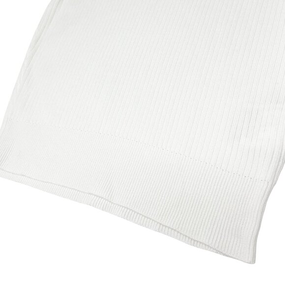 CHANEL Vintage 96P CC Rib Knit Top #38 Stitch Pullover White Black [105220] - Picture 9 of 10